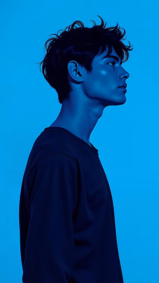 Blue Profile Illustration