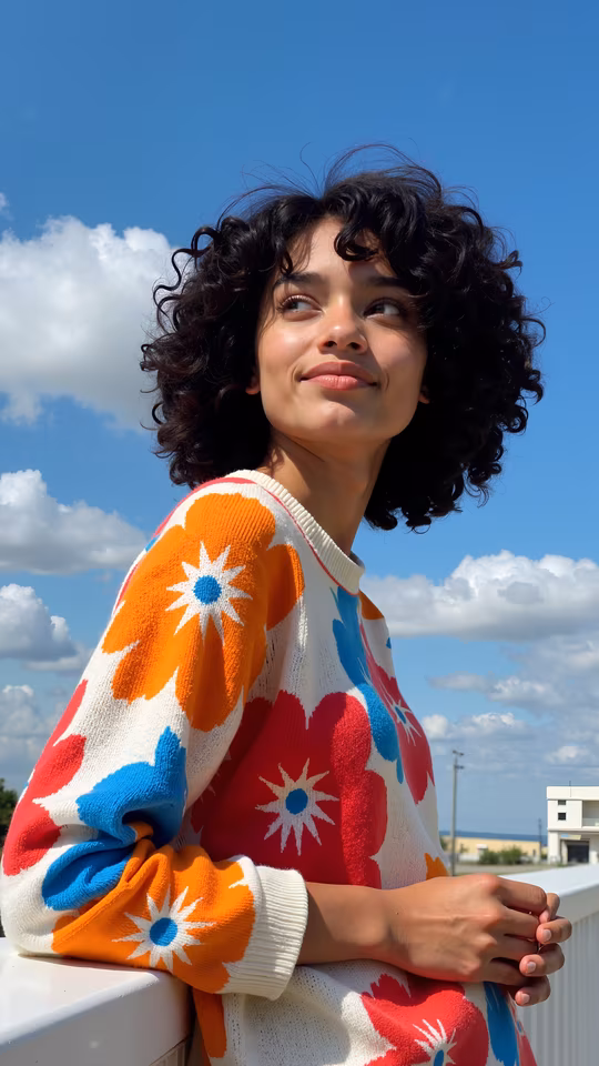 Bright Floral Sweater