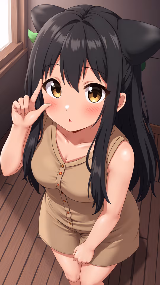 Cartoon Girl with Cat Ears