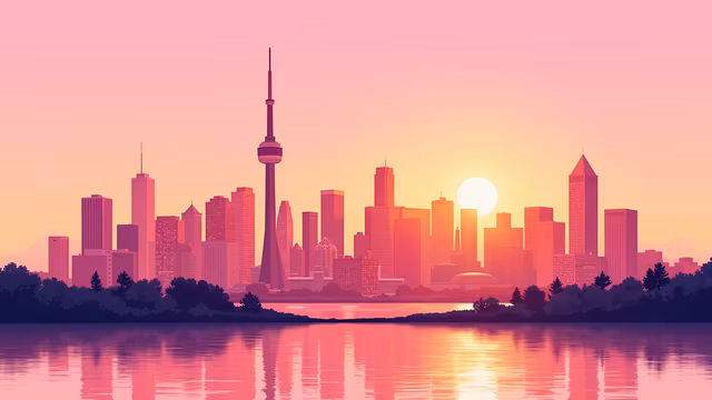 Cityscape Sunset Illustration