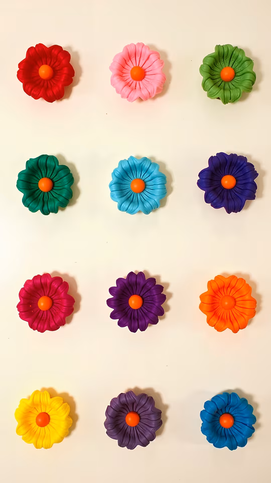 Colorful Clay Flowers