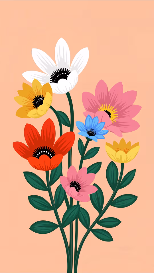 Colorful Floral Bouquet Illustration
