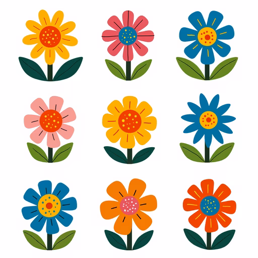 Colorful Flower Collage