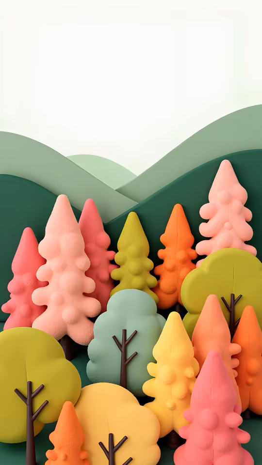 Colorful Forest Illustration