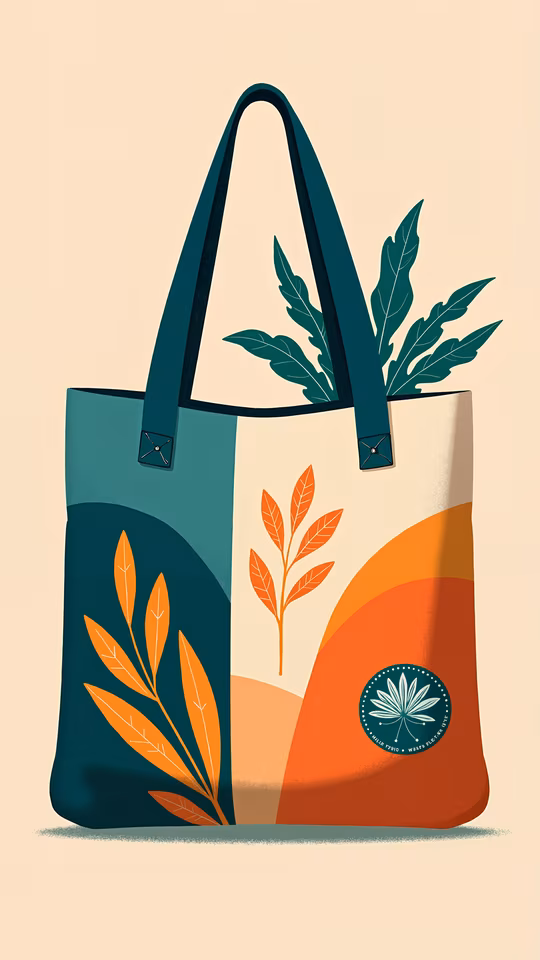 Colorful Tote Bag Illustration