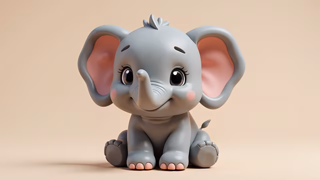 Cute Baby Elephant Illustration