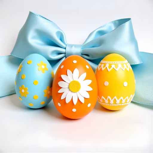 Easter Eggs with Floral Decorations