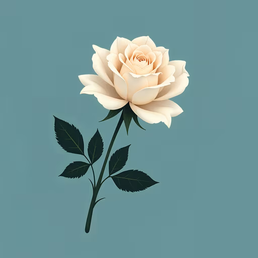 Elegant White Rose Illustration