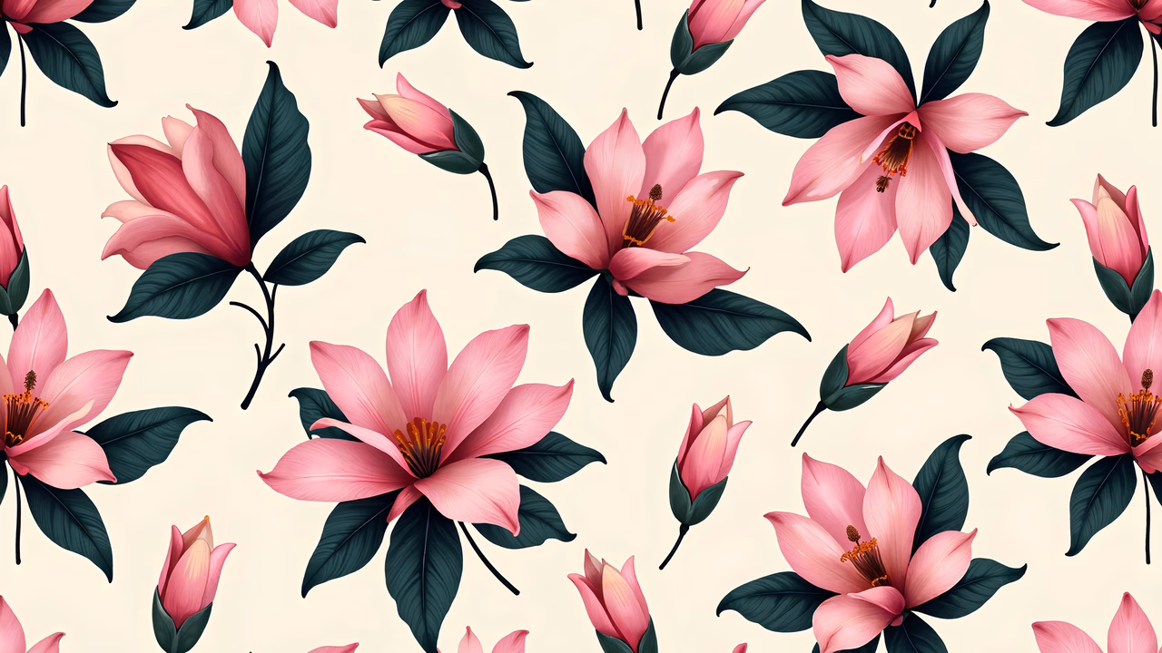 Elegant floral pattern with pastel colors and vintage feel.
