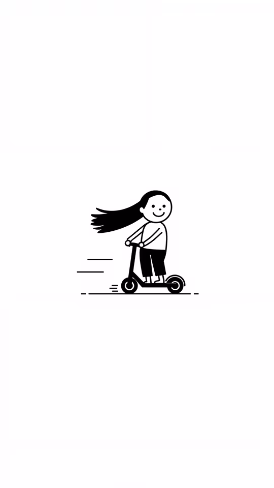 Girl Riding Scooter