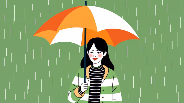 Girl Under Umbrella