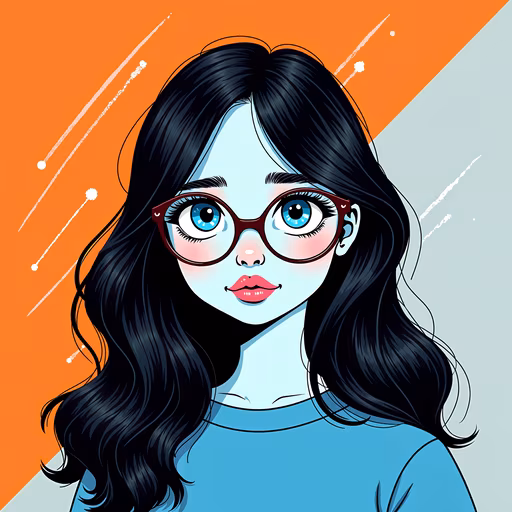 Girl with Glasses Illustration