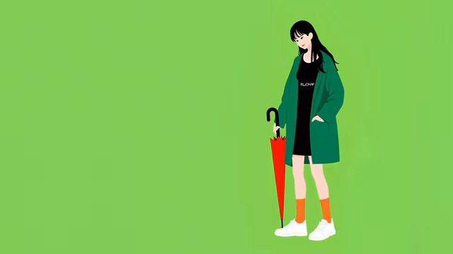 Girl with Red Umbrella