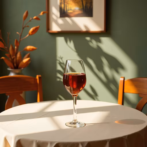 Glass of Wine in Soft Light
