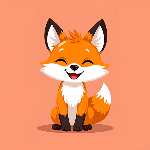 Happy Fox Illustration