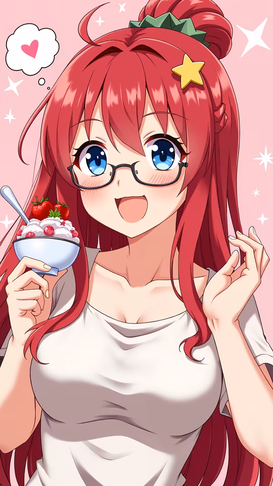 Happy Girl Eating Ice Cream