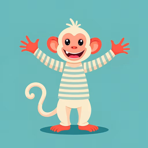 Happy Monkey Illustration