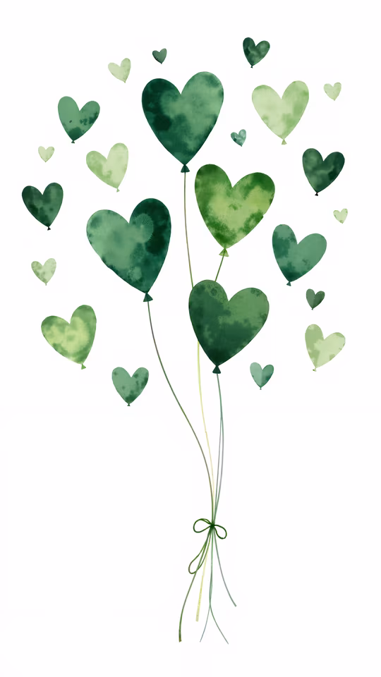 Heart Balloons Illustration