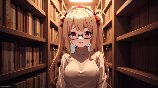 Library Girl Illustration