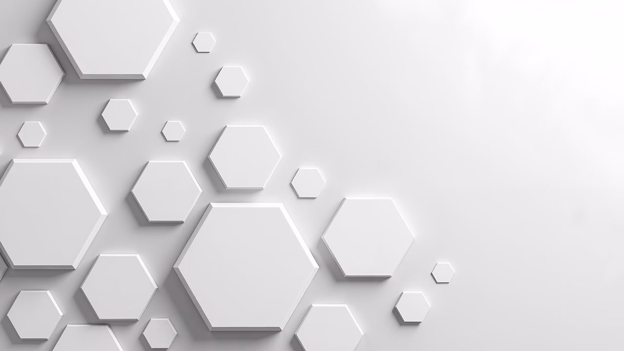 Minimalist hexagonal shapes in a clean, modern design.