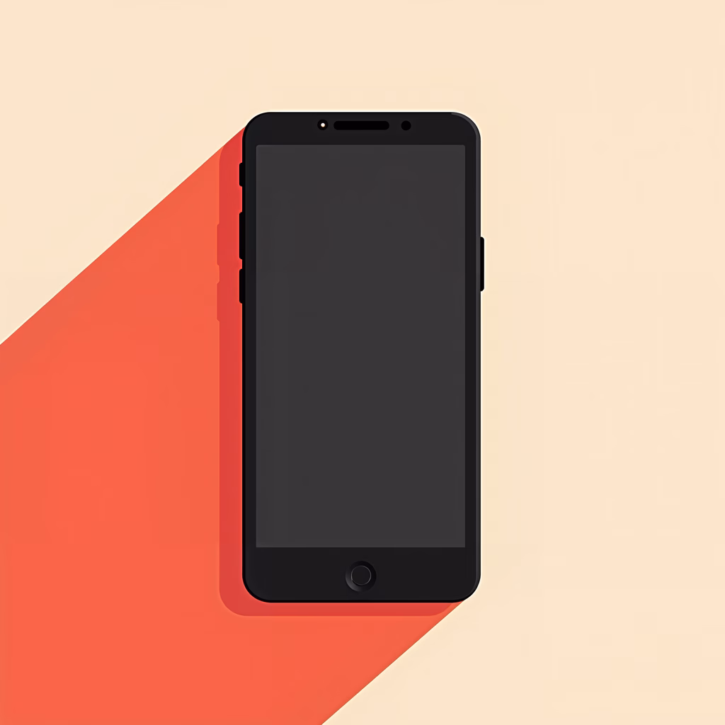 Sleek smartphone on a dual-toned background, minimalistic design.