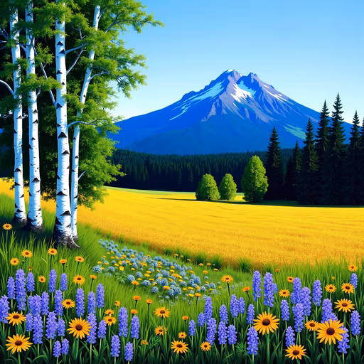 Mountain Meadow Illustration
