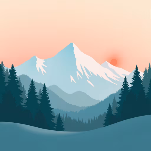 Mountain Sunset Illustration