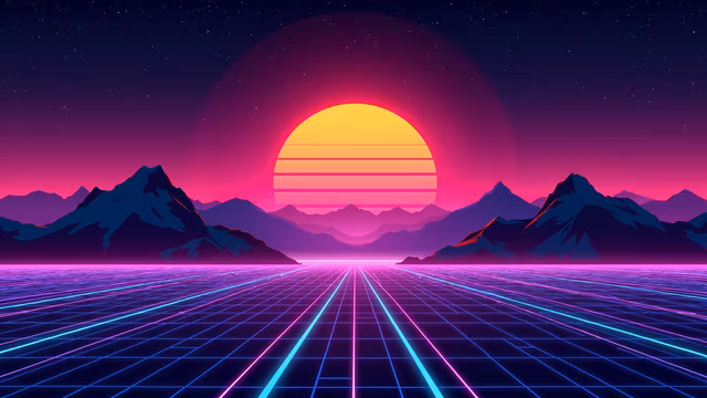 Neon Retro Landscape