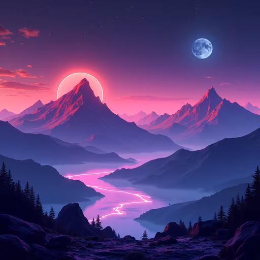 Nightfall Over the Mountains