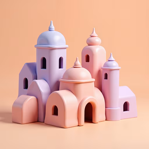 Pastel Castle Illustration