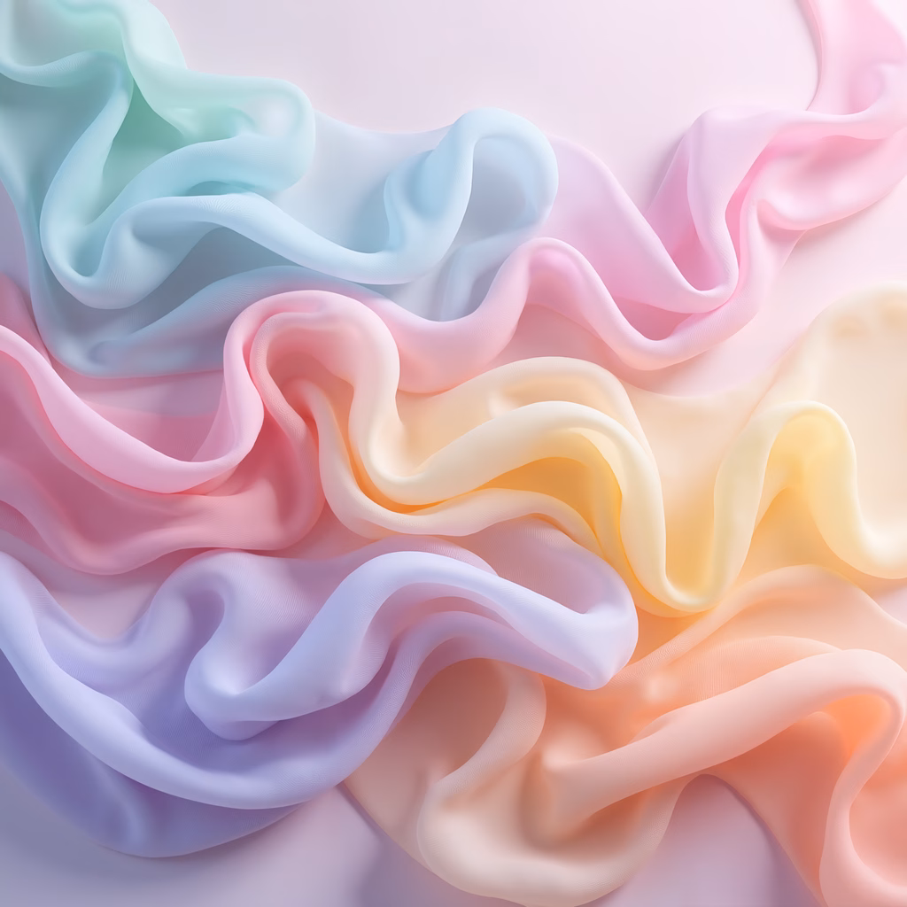 Soft pastel waves in an abstract, serene illustration.