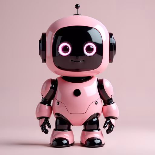 Pink Robot Illustration