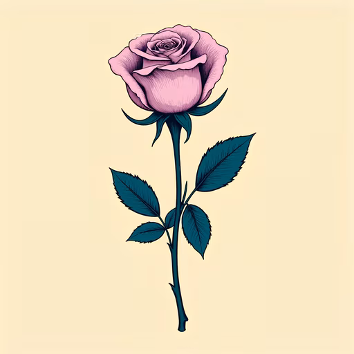 Pink Rose Illustration
