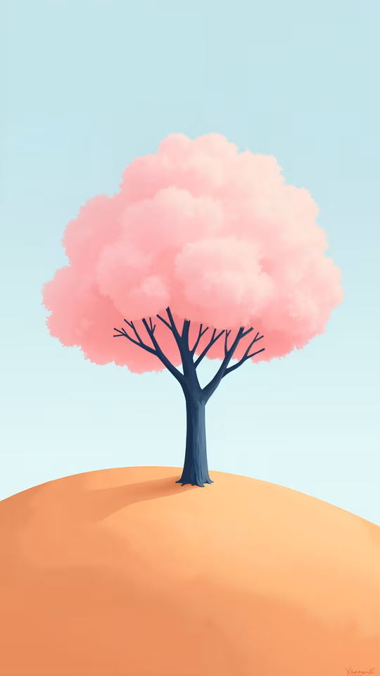 Pink Tree Illustration