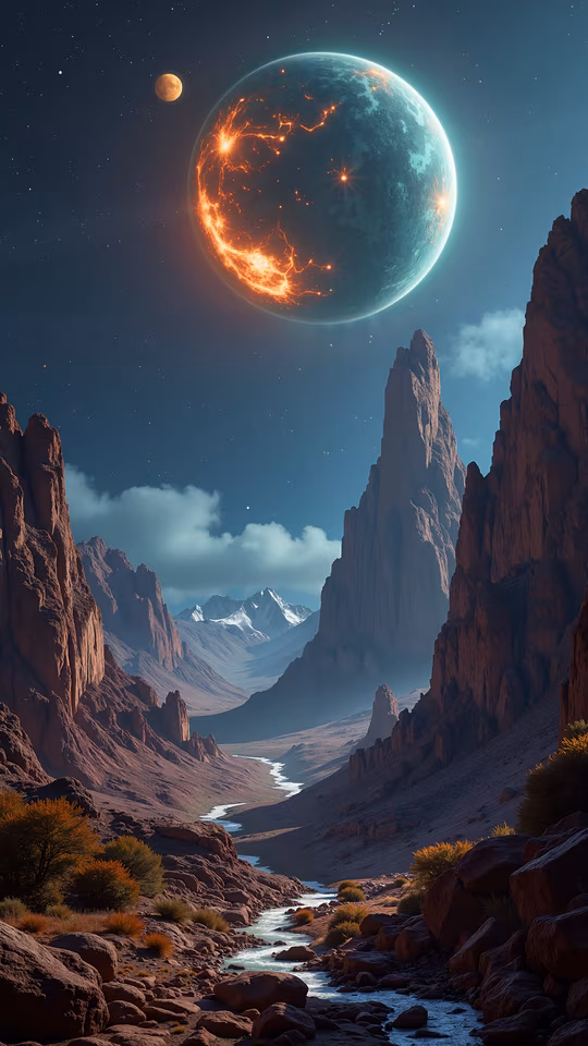 Planetary Landscape Illustration