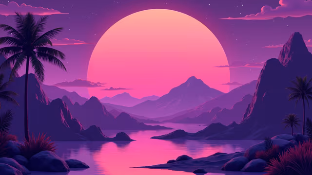 Purple Sunset Illustration