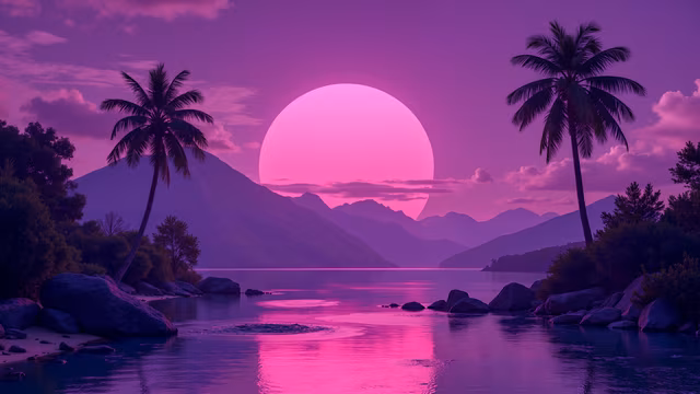 Purple Sunset Illustration