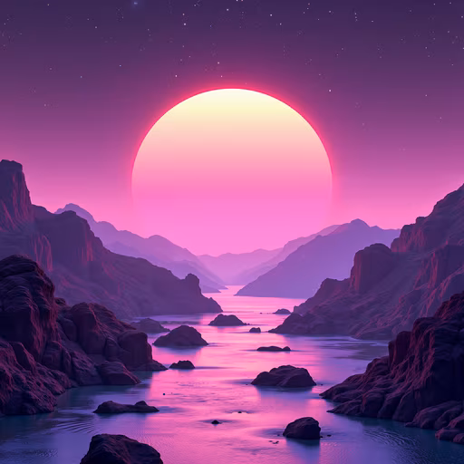 Purple Sunset Illustration