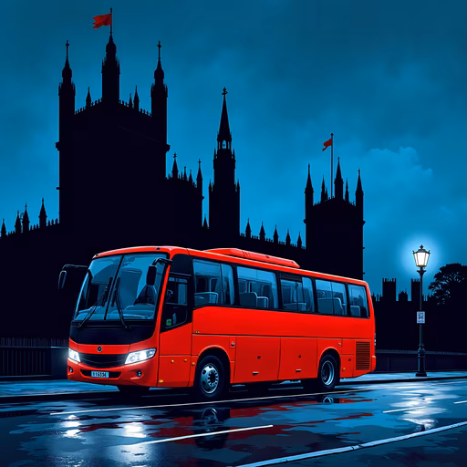 Red Bus Silhouette