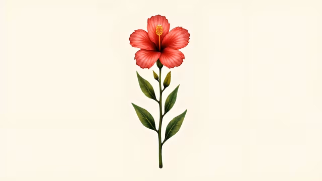 Red Hibiscus Illustration