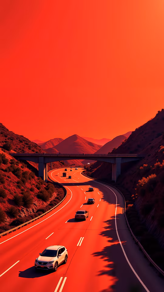Red Highway Illustration