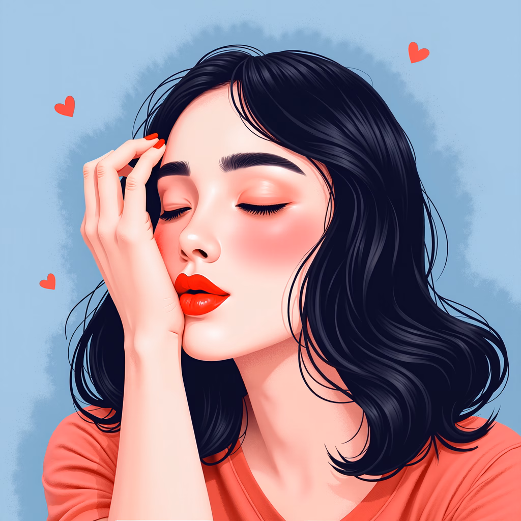 A tender moment captured in a romantic illustration with soft colors and delicate details.