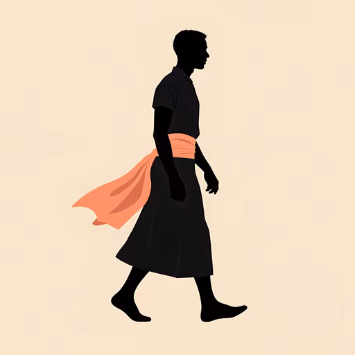 Silhouette of a Man Walking