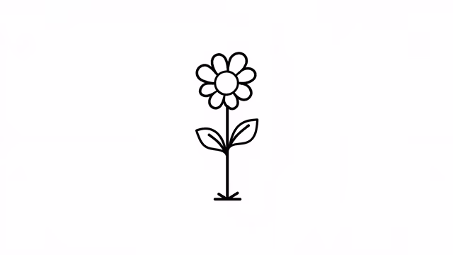 Simple Flower Line Art