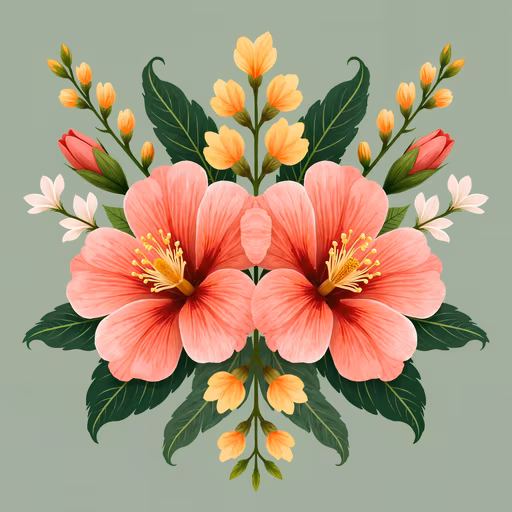 Symmetrical Floral Illustration