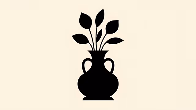 Vase with Leaves