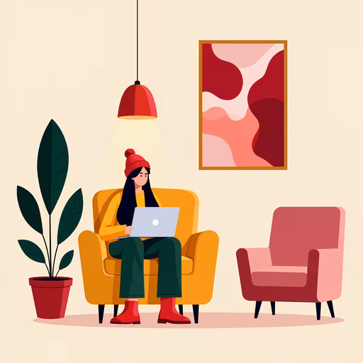 Woman Working Comfortably