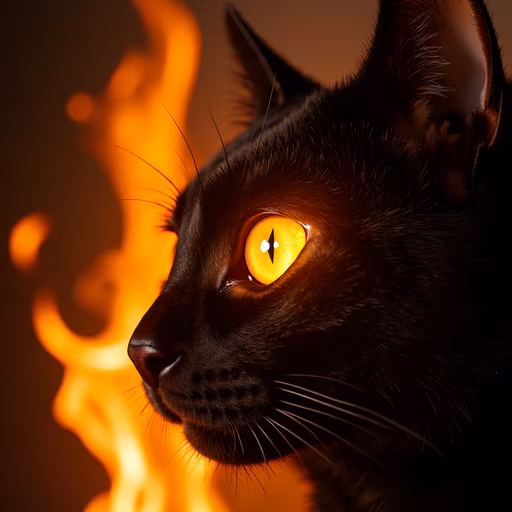 Fiery Cat Illustration