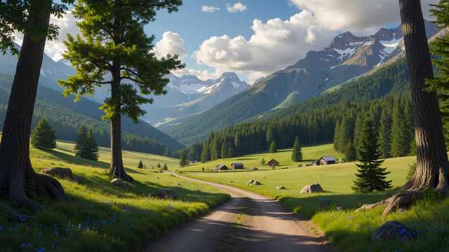 Mountain Valley Illustration