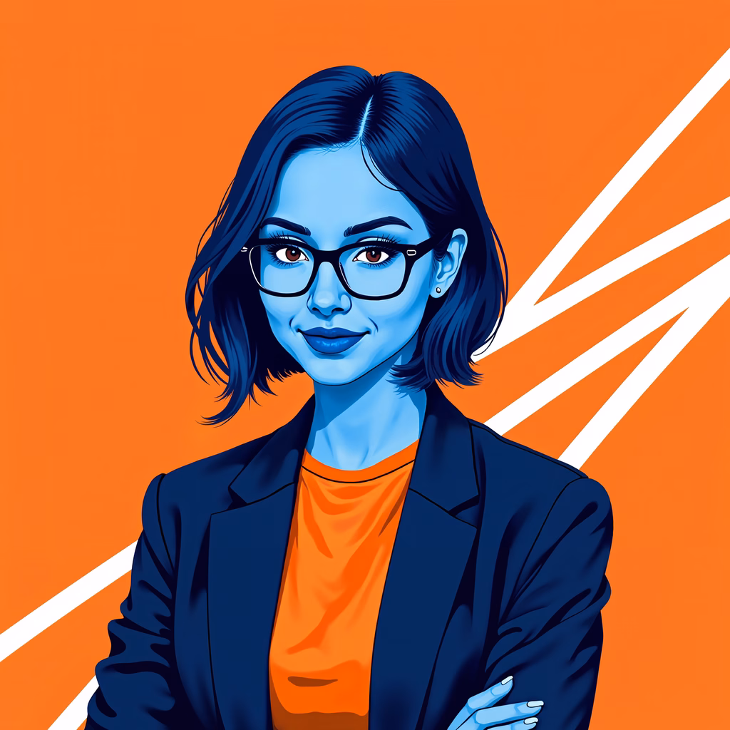 Bold pop art portrait with striking colors and clean lines.